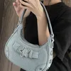 Sacs à bandouliers Femmes Sac Denim Y2K Sac à main décor Star Decor Couleur Couleur Fashion Gift For Girls Ladies Purse Tote