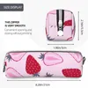 Amour de fraises kawaii crayon rose mignon coffre à fruits enclos stylo grand sac de rangement sac fournit des cadeaux de papeterie