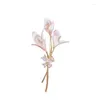 Broscher växter blomma lilja brosch kvinnlig handmålning tillbehör stift temperament kappa affärsdräkt corsage