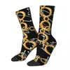 Chauques de chaussettes Gold Chains d'automne Baroque Style Stockings Lie-Souclage Dames High Quality Design Outdoor Sports Anti Sweat