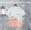 Designer-Shirt Herren-Knopf-Down-Hemd gedrucktes Bowling-Hemd Hawaiian Blume Casual Silk Shirt Herren schlanker kurzärmeles Kleid Hawaiian T-Shirt A23