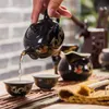Tee -Sets Keramik Red Tea Pot Chinese Drache Teekanne Keramik Tee Set Kessel Kung Fu Teebärke handgefertigt
