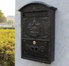 Cast Aluminium Fer Boîte aux lettres Postbox Postbox Garden Decoration Trim en relief Post de courrier en métal Poste Patio Patio Extérieur Orné Wall4870697