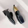 Sapatos casuais simples e confortáveis lavar o cavalo couro amor retro quadrado de cabeça uma linha de uma linha pequena