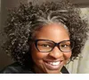 黒人女性のための柔らかい変態巻き灰色の人間の髪のポニーテールエクステンションドローストリングC4483714