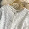 Женские футболки с кружевными вышитые блуз