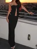 Sukienki robocze Seksowne 2 -częściowy zestaw dla kobiet Summer Dripst Cutout podzielony top i elastyczne maxi spódnica wakacyjne strojenia sukienek garnitur streetwear