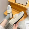 Casual Shoes Bling Lambswool Moccasins Woman Glitter Fur Flats Thick Soled Plush Fleeces Loafers Paillette Winter Women Plus Size 34-43
