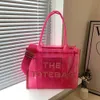 De tas voor vrouwelijke Designer Luxury tas Clear Handtassen Winkelen Roze transparante schoudertassenger Beach Handtassen Portemoes