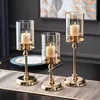 Kerzenhalter Glass Candlestick für Hochzeit Weihnachtsstangen Tischdekoration Nordic Metall Vintage Kerzen Stick Home Decor 240429