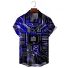 Chemises décontractées pour hommes Chip électronique 3D imprimé pour hommes vêtements Vintage Motherboard Blouses Ingénieur Personnalité de bouton à manches courtes Mâle