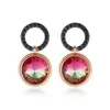 Stud Earrings Color Tourmaline Round Style Glam Fashion Good Jewerly For Women 2024 Gift In 925 Sterling Silver Super Deal