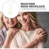 Hänge halsband senapsfrö gåva tro för kvinnliga gåvor trend bergsmycken rostfritt stål miss
