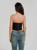 Kvinnors tankar Fashion Women Tube Tops Summer Back Zipper Corset Bandeau Backless Shirts For Streetwear Eesthetic Grunge Clothes