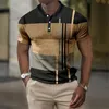 Zomerheren poloshirt gestreepte korte mouw t-shirt business casual button-down shirts oversized streetwear golf mannen kleding 240411