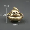 Brincos de colar Definir ornamentos de desktop de queimadores de cobre puro ornamentos de ouvidos de tripé antigo wenwan artesanato forno antigo
