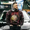 Herren Hoodiesschädel mit Horrormuster 3D-Druck 2024 Langarmer Pullover Hoodie Retro American Modetrend Street