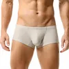 Underpants Sexy Men Ice Silk Boxer Mesh Big Pouch U Convex Underwear Hip Lift Short Trunks Super Elasticity Solid Swimwear