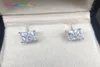 Étalon rainbamabom 925 argent sterling solide créé des boucles d'oreille en pierre de pierre de joie Moisanite Moissanite