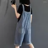 Women's Jeans Retro Style Denim Shorts Female 2024 Summer Loose Wide Leg Korean Jumpsuit For Women Leisure And Commuting YC58