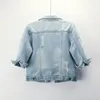 Chaquetas de mezclilla para mujeres chaqueta de jean de manga larga desgastada vintage