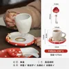 Mokken Red Mushroom Cup en schotel set cartoon keramische mok drinken grappig mooi cadeau voor meisjes