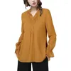 Женские блузки модная вышитая желтая шифоновая блуза Женщины свободные плюс размер вытягивающих топов