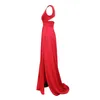 Robes décontractées Robffle enveloppée de poitrine pour femmes Rouge de couleurs de couleur massive de couleur massive de couleur massive de couleurs de couleurs longues