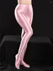 Pantaloni da donna femmina sexy sexy glossing senza cavallo senza cavallo olio alto olio liscio elastico a liscio vedi attraverso la modellatura del colore delle caramelle
