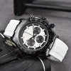 Titta på Watches AAA 2024 Mens Hot Selling Mens Silicone Tape 6 Needles Quartz Second Running Watch Belt 1 Mens Watch