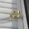 Bandringar 18K 3,6 mm Love Ring V Guldmaterial kommer aldrig att blekna smal ring utan diamanter lyxvarumärke officiella reproduktioner med counterm9rz