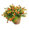 Fleurs décoratives plantes extérieures artificielles mini faux farmure de pot de balcon en pot plantation de salle de bain plantation de salle de bain