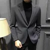 Trajes para hombres negocios gabinete delgada de forma delgada moda coreana color sólido traje pequeño vestido de trabajo ropa de ropa