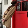 Sukienki robocze w stylu maillard dziewczyna garnitur damski wiosenny brązowy płaszcz o długim rękawie o wysokim talii Dwuczęściowy zestaw modny ubrania żeńskie