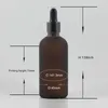 Bouteilles de rangement en gros de 100 ml bouteille en verre ambre givré avec capuchon à huile essentielle Perfuge essentiel Conteneur liquide