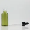 Opslagflessen China levert olijfgroen 50 ml olie e vloeibare make -up bijvulbare containers pakket 50cc glazen fles met druppelaar