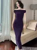 Party Dresses Summer Evening Long Dress Elegant Women Sexy Off-Shoulder Skinny Midi Club Prom Robe Femme Mujer Vestidos Stretchy Clothes