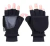 Women Men Winter Polar Fleece Half Finger Flip Gloves Double Layer Thien Touch Screen Fingerless Convertible Mittens Wrist8376976