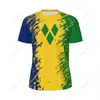 Exklusives Design Saint Vincent und The Grenadines Flagge Grain 3D Drucken Männer Running Bike Soccer Tennis Jersey Mesh T-Shirt 240426