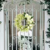 Декоративные цветы всасывание чашки вешалка для стеклянной двери кладбища венки Рождественский передний лето с белой розой