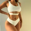 Женские купальники 2024 Sexy Strape Tape Swimsuit Женщины сплошной бикини с высокой талией Женский мягкий купальный костюм плавание пляжная одежда