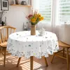 Сторонная ткань Простая элегантная свежая цветочная бабочка домашняя гостиная кухня круглая пылепроницаемая скатерть в помещении для вечеринки