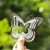 Dekoracyjne figurki 3D Wiszący wiatr spinner wiatrowy stal nierdzewna obrotowe Jimes przepływające Suncatcher lusterka odbicia Ogród wisla