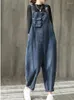 Damen Jeans Overalls Sommer Frauen losen modische breite Bein Baggy Jumpsuit Latzhose Casual Elegant YC92
