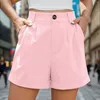 Women's Shorts Womens Casual Pants With Pockets Women Summer High Waist Linen Roll Up Pleated Zippered Yoga Loose