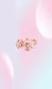 4mm Natural Garnet Stone Rose Flower Ring 03 micron 9K Gold Plated Real 925 Sterling Silver Women Jewelry For Gift1559518