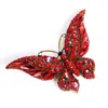 Broşlar morkopela büyük kelebek broş lüks kristal pimi kadınlar için parti ziyafet rinestone pimleri kumaş aksesuarları