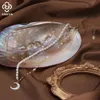 Rinntin 925 Collier de chaîne de perle vintage en argent sterling avec un pendentif coquille de 13 mm exquis pour les bijoux de fête des femmes GPN53 240425