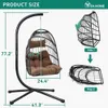 Hammocks Hanging Egg Swing Chair Outdoor er Hammock Chairs Indoor with Steel Stand UV Resistant Cushion 350lbs for Patio Bedroom