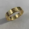 Bandringar 18K 3,6 mm Love Ring V Guldmaterial kommer aldrig att blekna smal ring utan diamanter lyxvarumärke officiella reproduktioner med counter8ysr